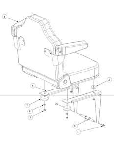 Seat Assembly Diagram and Parts List for M54-KW 53CB5DBW750-23HP-OHV Cub Cadet Lawn Tractor